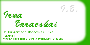 irma baracskai business card